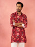 Men's Maroon Rayon Kurta