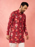 Men's Maroon Rayon Kurta