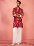 Men's Maroon Rayon Kurta