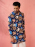 Men's Blue Rayon Kurta