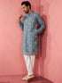 Men's Sage Green Cotton Kurta with Cream Pyjama