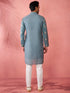 Men's Sage Green Cotton Kurta with Cream Pyjama