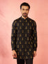 Men's Black Fine Satin Kurta