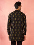 Men's Black Fine Satin Kurta
