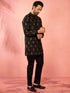 Men's Black Fine Satin Kurta with Cotton Lycra Pant