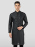 Men's Black Zudio Emboss Silk Kurta