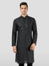 Men's Black Zudio Emboss Silk Kurta