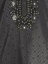 Men's Black Embroidered Kurta with Black Pyjama