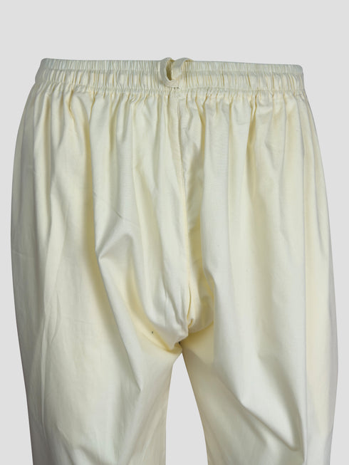 Men's Black Embroidered Kurta with Cream Pyjama