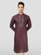 Men's Wine Zudio Emboss Silk Kurta