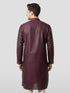 Men's Wine Zudio Emboss Silk Kurta