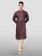 Men's Wine Embroidered Kurta with Cream Pyjama