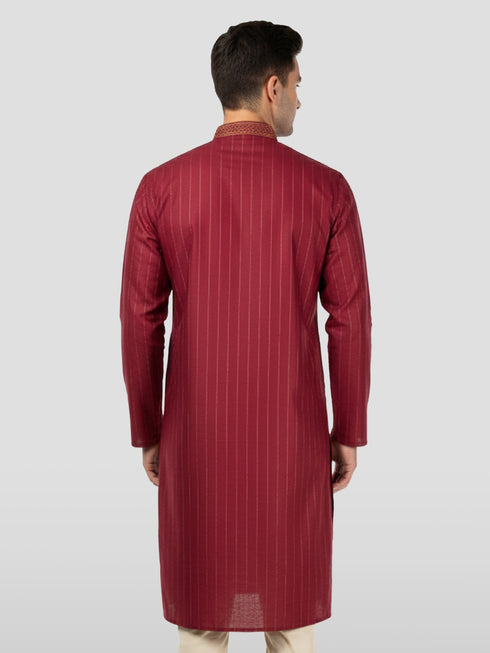 Men's Maroon Nike Cotton Kurta