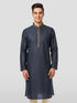 Vastramay Men's Navy Blue Cotton Kurta