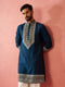 Men's Turquoise Green Modal Chanderi Kurta