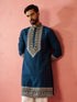 Men's Turquoise Green Modal Chanderi Kurta