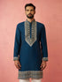 Men's Turquoise Green Modal Chanderi Kurta