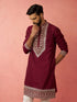 Men's Wine Modal Chanderi Kurta