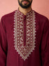 Men's Wine Modal Chanderi Kurta