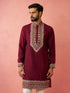 Men's Wine Modal Chanderi Kurta