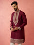 Men's Wine Modal Chanderi Kurta