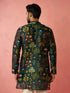 Men's Bottle Green Digital Print Kurta