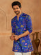 Men's Blue Digital Print Kurta
