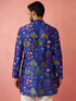 Men's Blue Digital Print Kurta