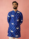 Men's Rayon Full Slevee Blue Kurta