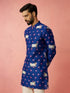 Men's Rayon Full Slevee Blue Kurta