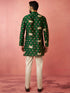 Men's Green Digital Print Kurta with Cotton Pyjama