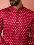 Men's Falsa Digital Print Long Kurta with Cream Satin Pyjama Set
