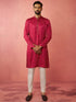 Men's Falsa Digital Print Long Kurta with Cream Satin Pyjama Set