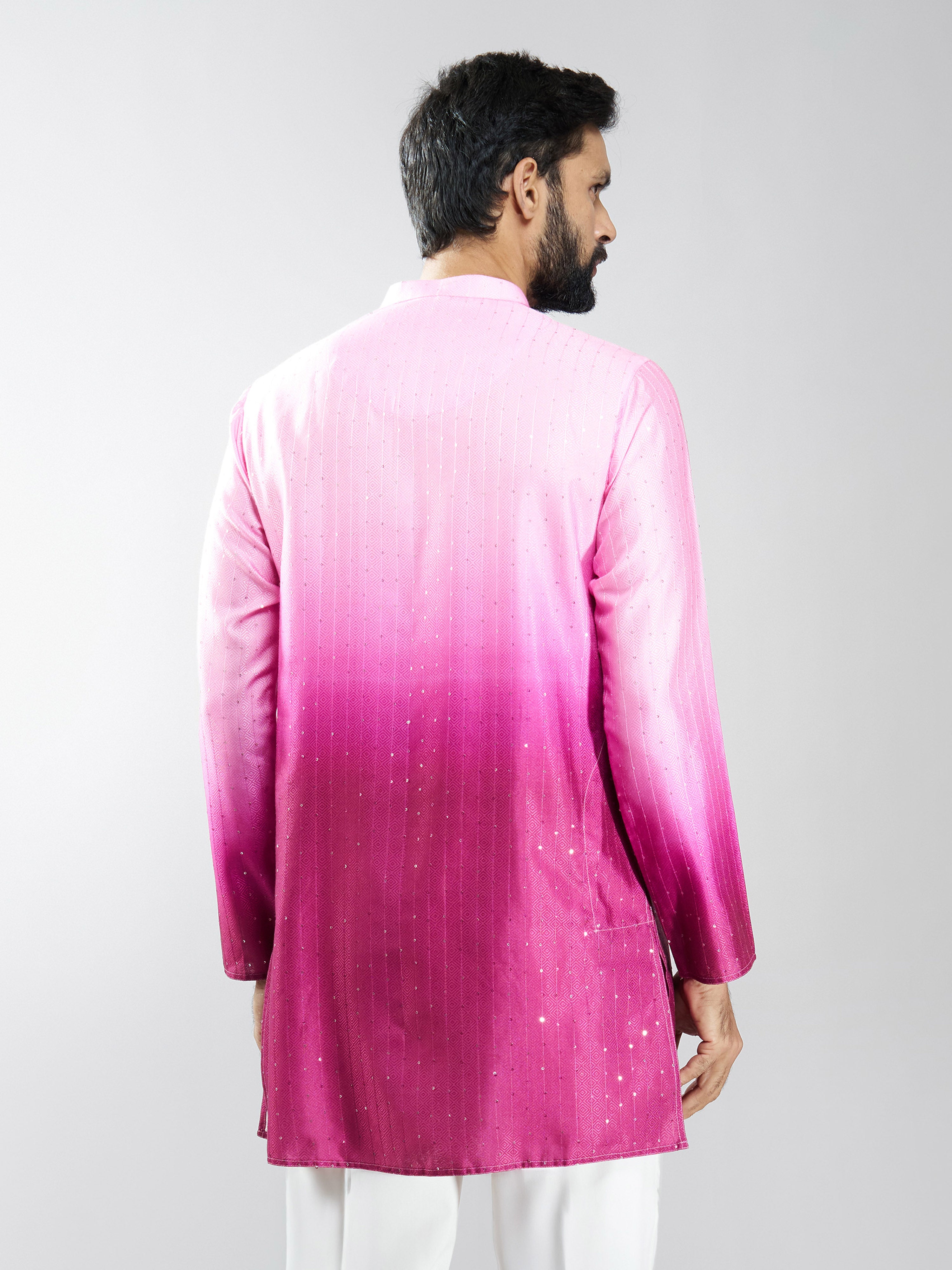 Men Falsa Silk Blend Ombre Sequin Kurta