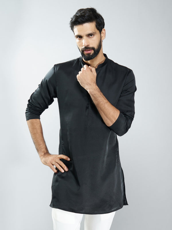 Men Silk Solid Kurta