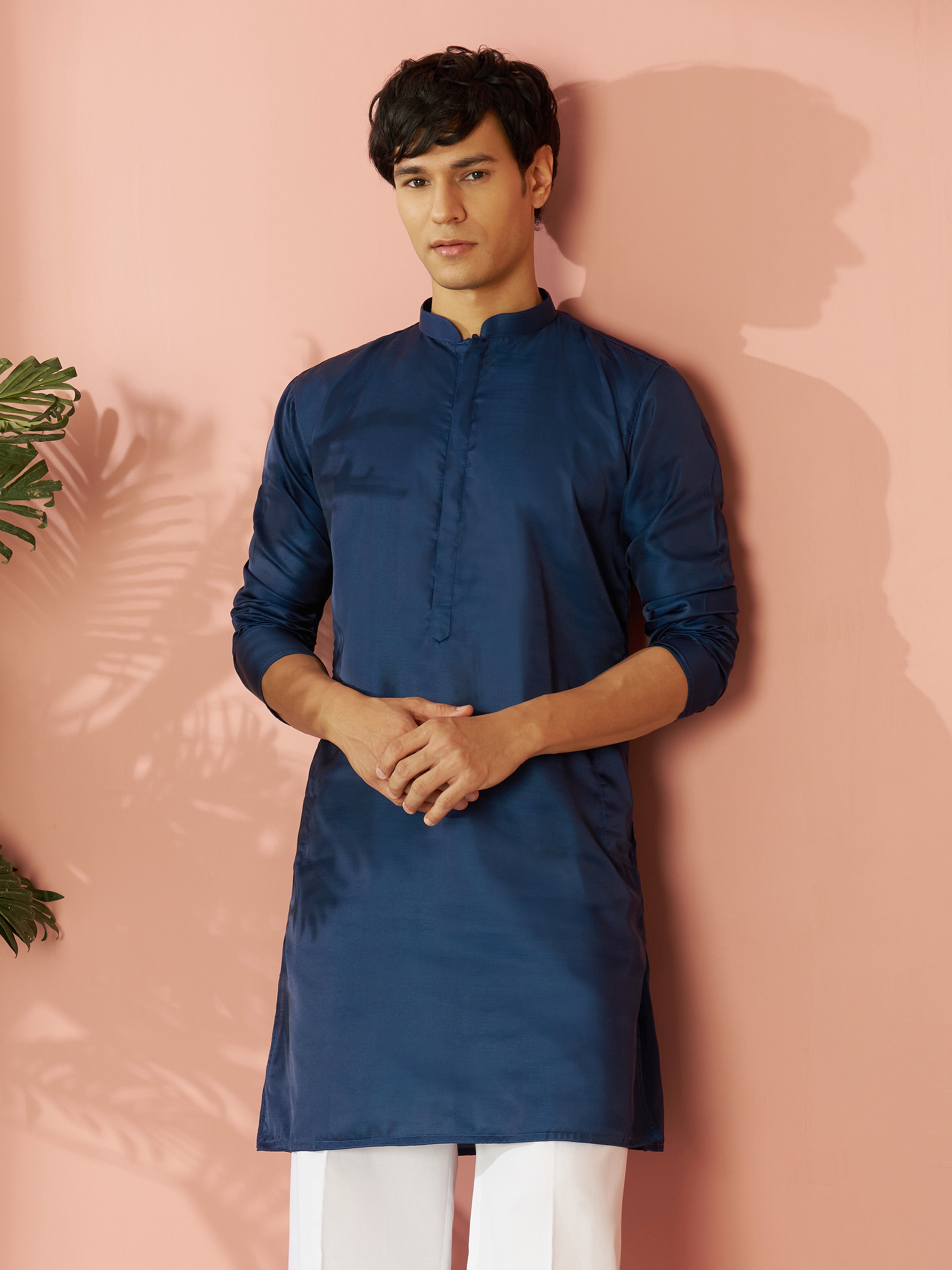 Men Silk Solid Kurta