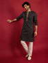 Men Black Viscose Kurta with Pyjama Navratri, Diwali, Wedding, Festive, Festive Glitz, Durga Puja Ethnic Wear