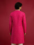 Men's Purple Viscose Self Design Knee Length Kurta