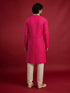 Men's Purple Viscose Self Design Knee Length Kurta with Pyjama