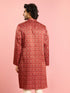 Men's Maroon Thigh Length Kurta