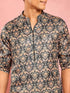 Men's Bottle Green Silk Blend Kurta