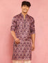 Men's Purple Thigh Length Kurta