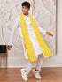Men's White Cotton Kurta,Pyjama And Dupatta Set