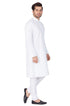 VASTRAMAY Men's White Cotton Blend Kurta Pyjama Set
