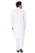 VASTRAMAY Men's White Cotton Blend Kurta Pyjama Set