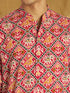 Men's Red Patola Printed Kurta Rakhi Gift Box for Brother | Includes Rakhi & Gift Box