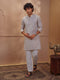 Chiku Cotton Embroidered Kurta Pyjama Set for Men