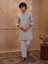Chiku Cotton Embroidered Kurta Pyjama Set for Men