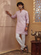 Onion Pink Cotton Embroidered Kurta Pyjama Set for Men