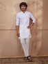 Men White Cotton Embroidered Kurta Pyjama Set